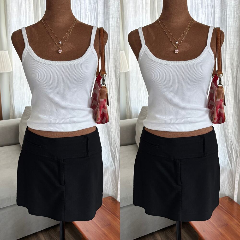 90s Vintage Charlotte Russe Black Mini Skirt Office Siren Goth Glam Whimsigoth L